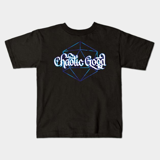 Chaotic Good D20 Kids T-Shirt by polliadesign